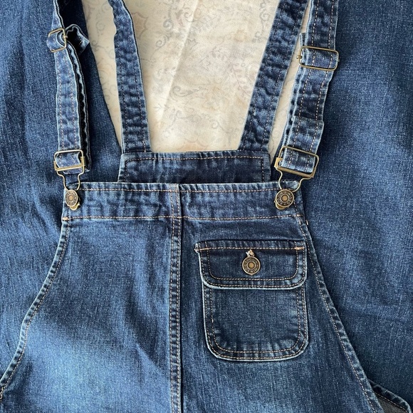 Blue Denim Overalls with Adjustable Straps and Bib Front - Picture 13 of 14